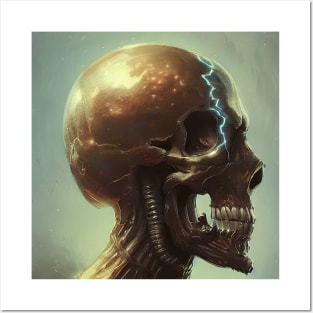 Skull in profile view Posters and Art